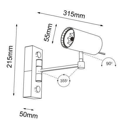 Shilo - Kinkiet 1xGU10/15W/230V czarny