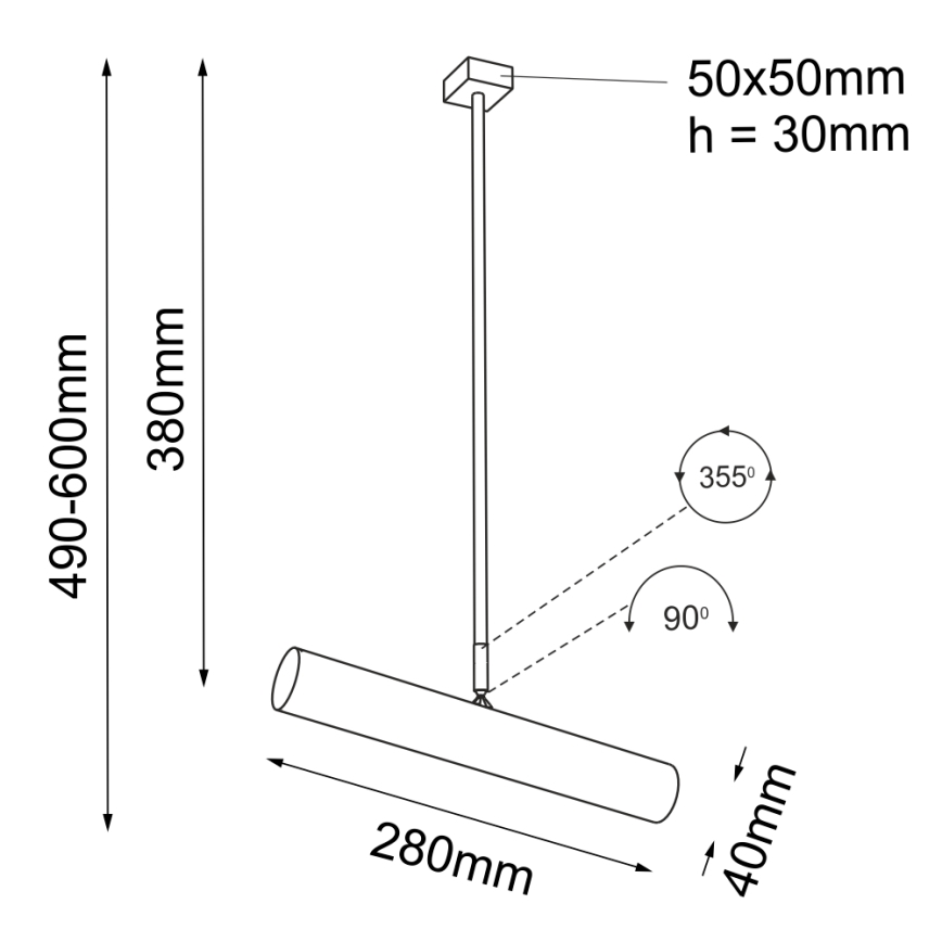 Shilo - Żyrandol 1xGU10-MR11/15W/230V czarny