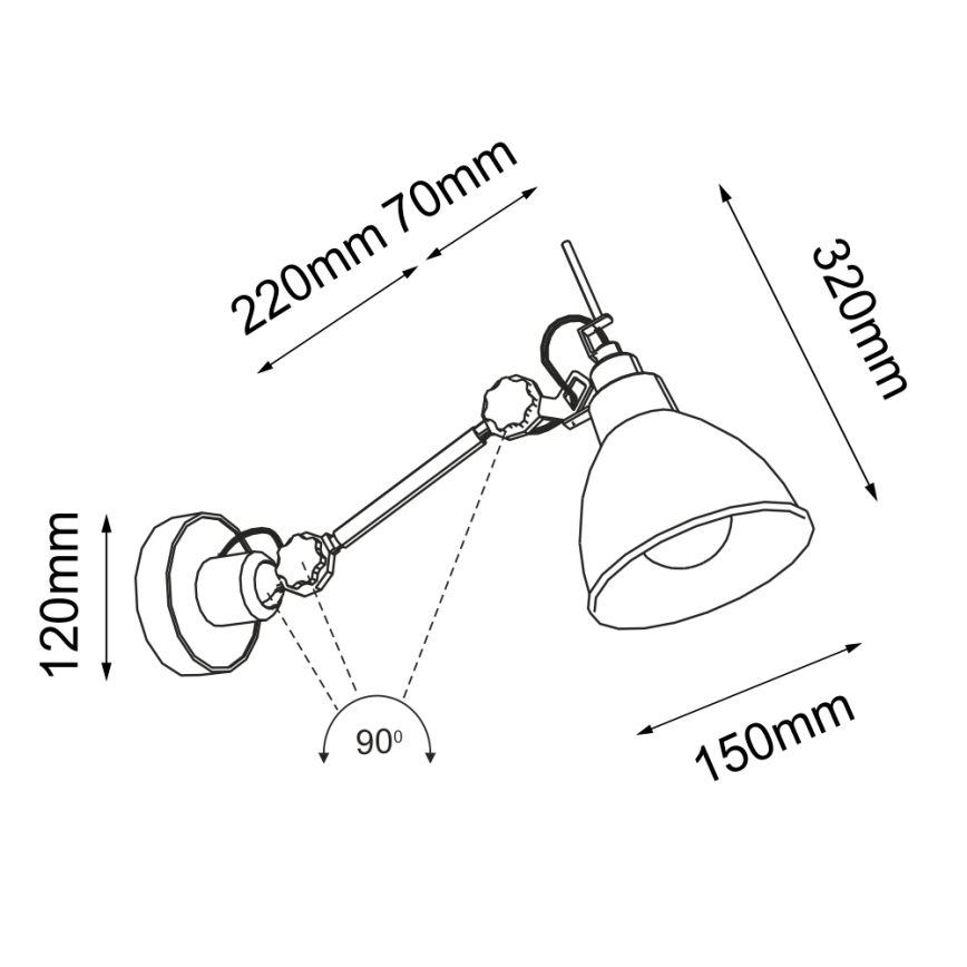 Shilo - Kinkiet 1xE27/15W/230V czarny