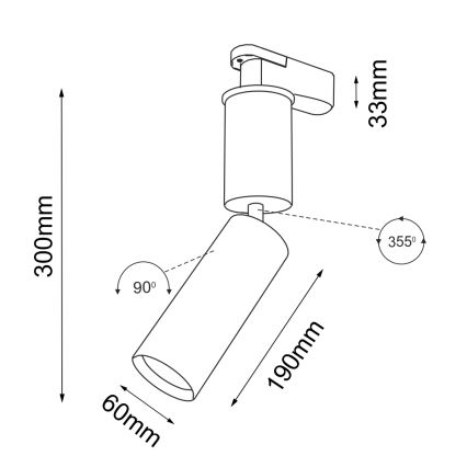 Shilo - Oświetlenie do systemu szynowego 1xGU10/15W/230V białe