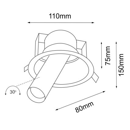 Shilo - Oprawa wpuszczana punktowa 1xGU10/MR11/15W/230V śr. 11 cm biały