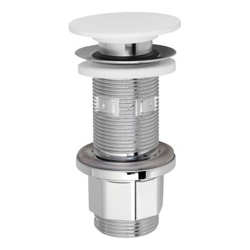 Silfra - Odpływ umywalkowy śr. 6,7 cm biały/błyszczący chrom