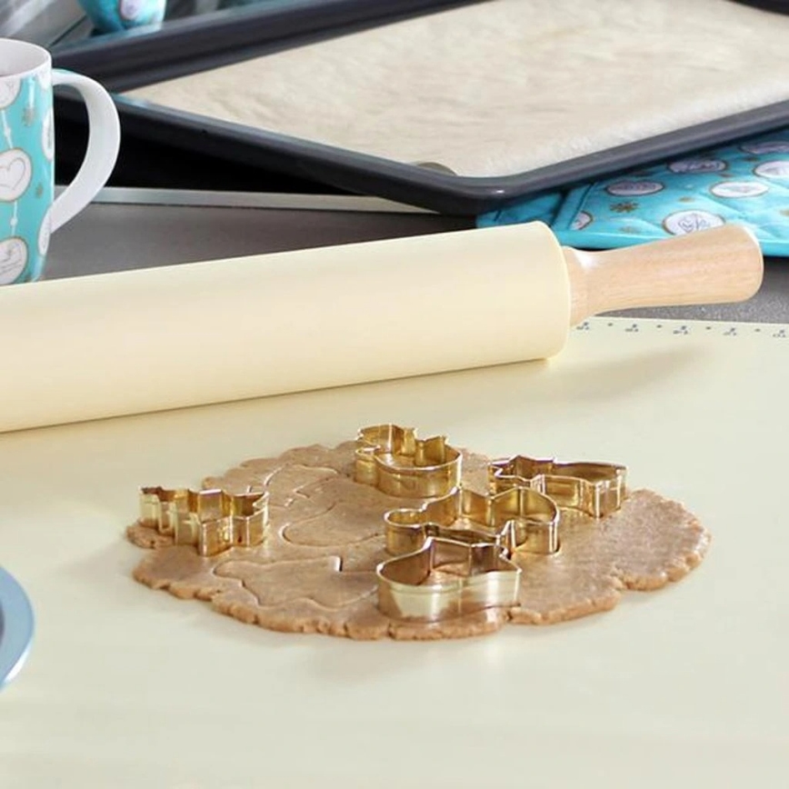 Silikonowy wałek do ciasta TORO 52x42 cm kremowy