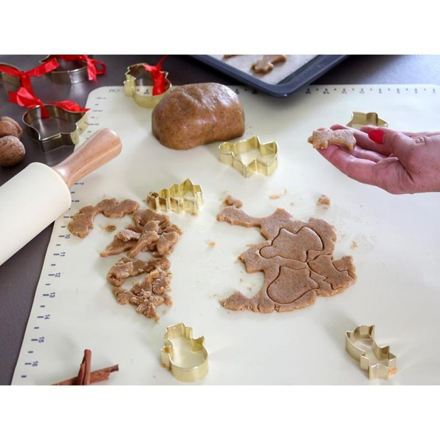 Silikonowy wałek do ciasta TORO 52x42 cm kremowy