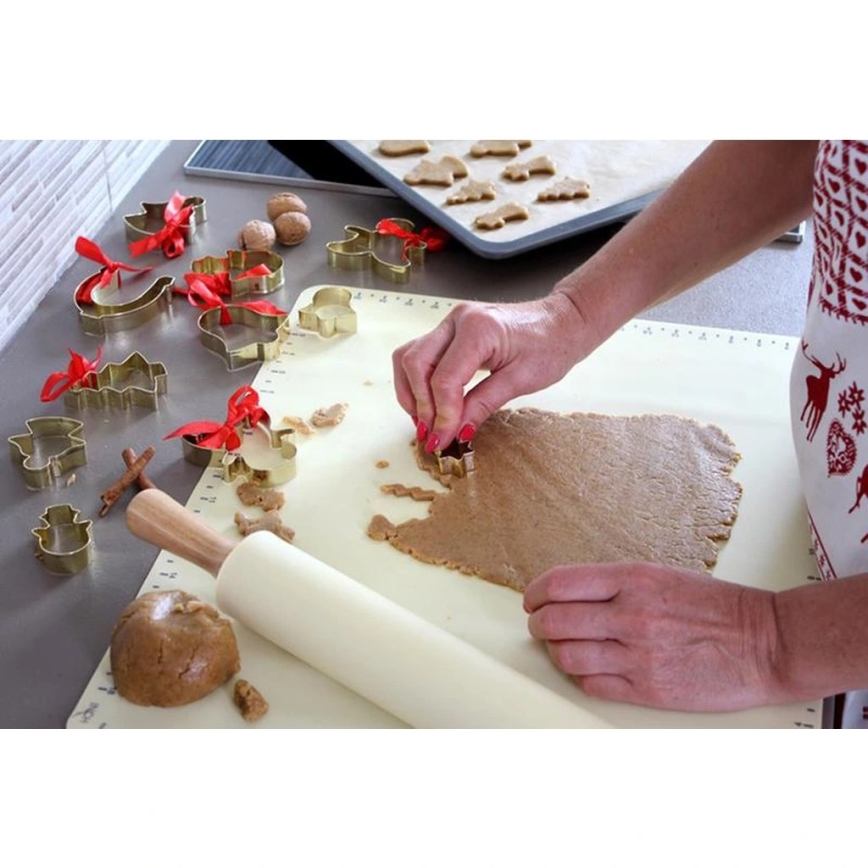 Silikonowy wałek do ciasta TORO 52x42 cm kremowy