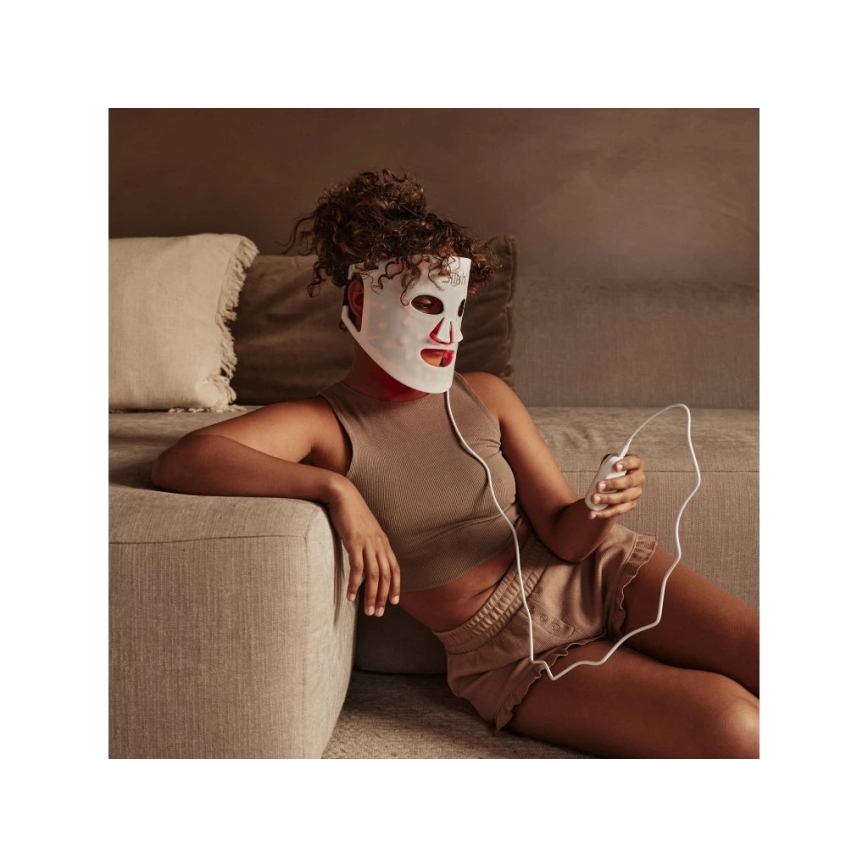 Silk’n - LED RGB terapeutyczna maska do twarzy LED/5V 2000 mAh biała + pilot zdalnego sterowania