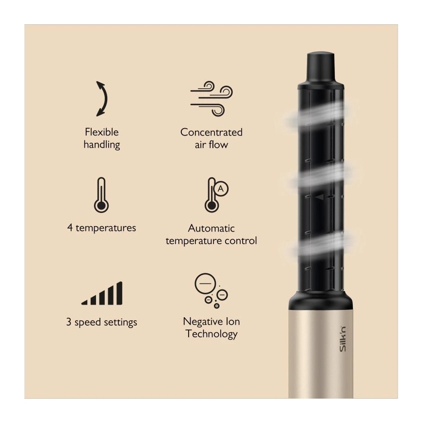 Silk’n - Suszarka do włosów SILKYAIR FLEX 230V czarna/złota