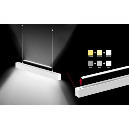 Sinclair - LED Plafon LSM LED/40W/230V 3000K/4000K/5000K 120 cm srebrny
