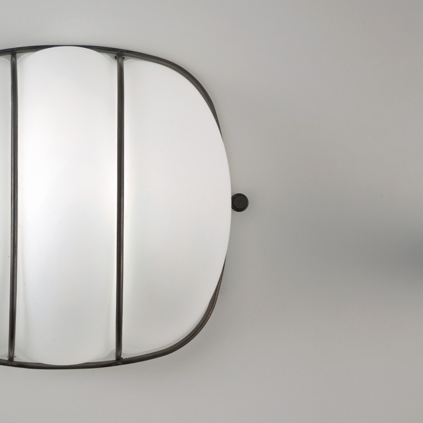 SIRU - Kinkiet CAGE 1xGX53/10W/230V 20 cm czarny/biały szkło weneckie