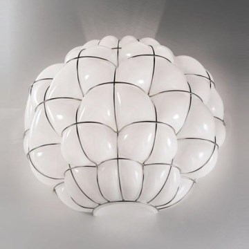 SIRU - Kinkiet POUFF 1xE27/60W/230V chrom błyszczący/biały Szkło weneckie