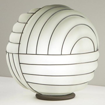 SIRU - Lampa stołowa CARTESIO 1xE27/60W/230V brązowa/biała szkło weneckie