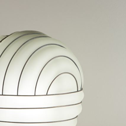 SIRU - Lampa stołowa CARTESIO 1xE27/60W/230V brązowa/biała szkło weneckie