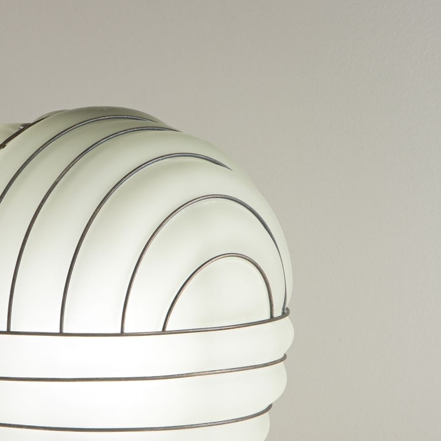 SIRU - Lampa stołowa CARTESIO 1xE27/60W/230V brązowa/biała szkło weneckie