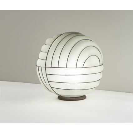 SIRU - Lampa stołowa CARTESIO 1xE27/60W/230V brązowa/biała szkło weneckie