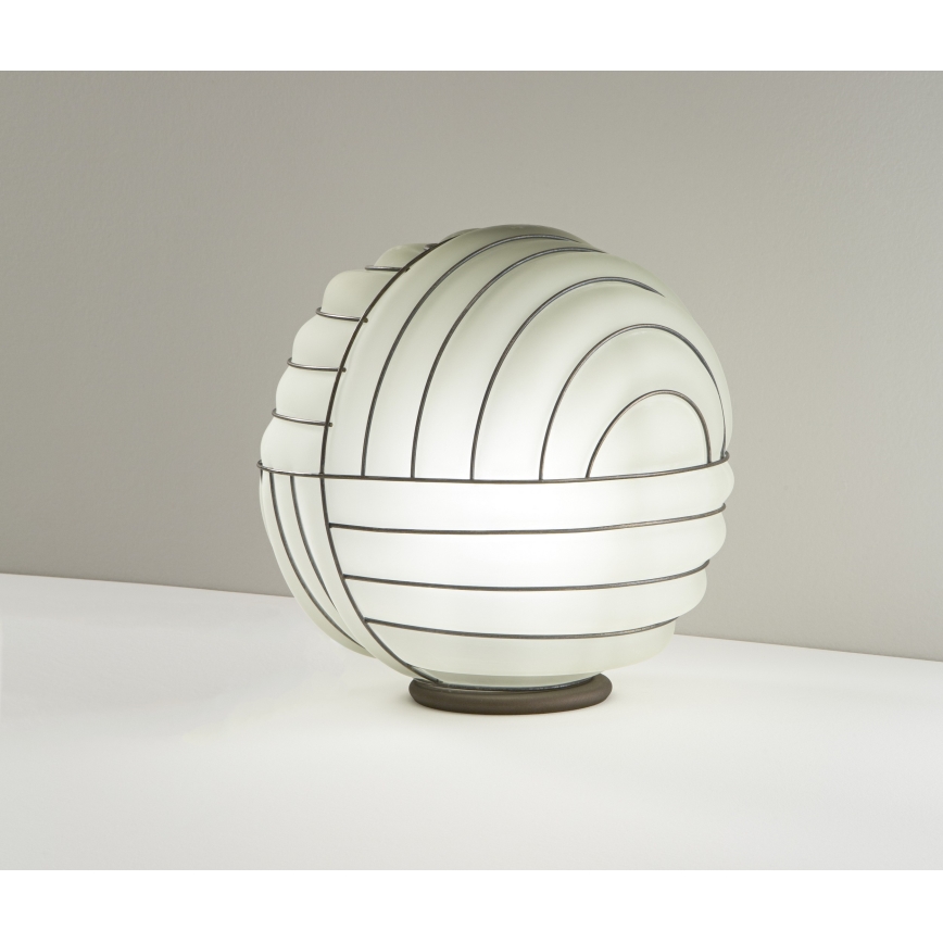 SIRU - Lampa stołowa CARTESIO 1xE27/60W/230V brązowa/biała szkło weneckie