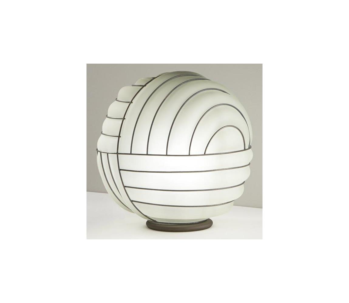 SIRU - Lampa stołowa CARTESIO 1xE27/60W/230V brązowa/biała szkło weneckie