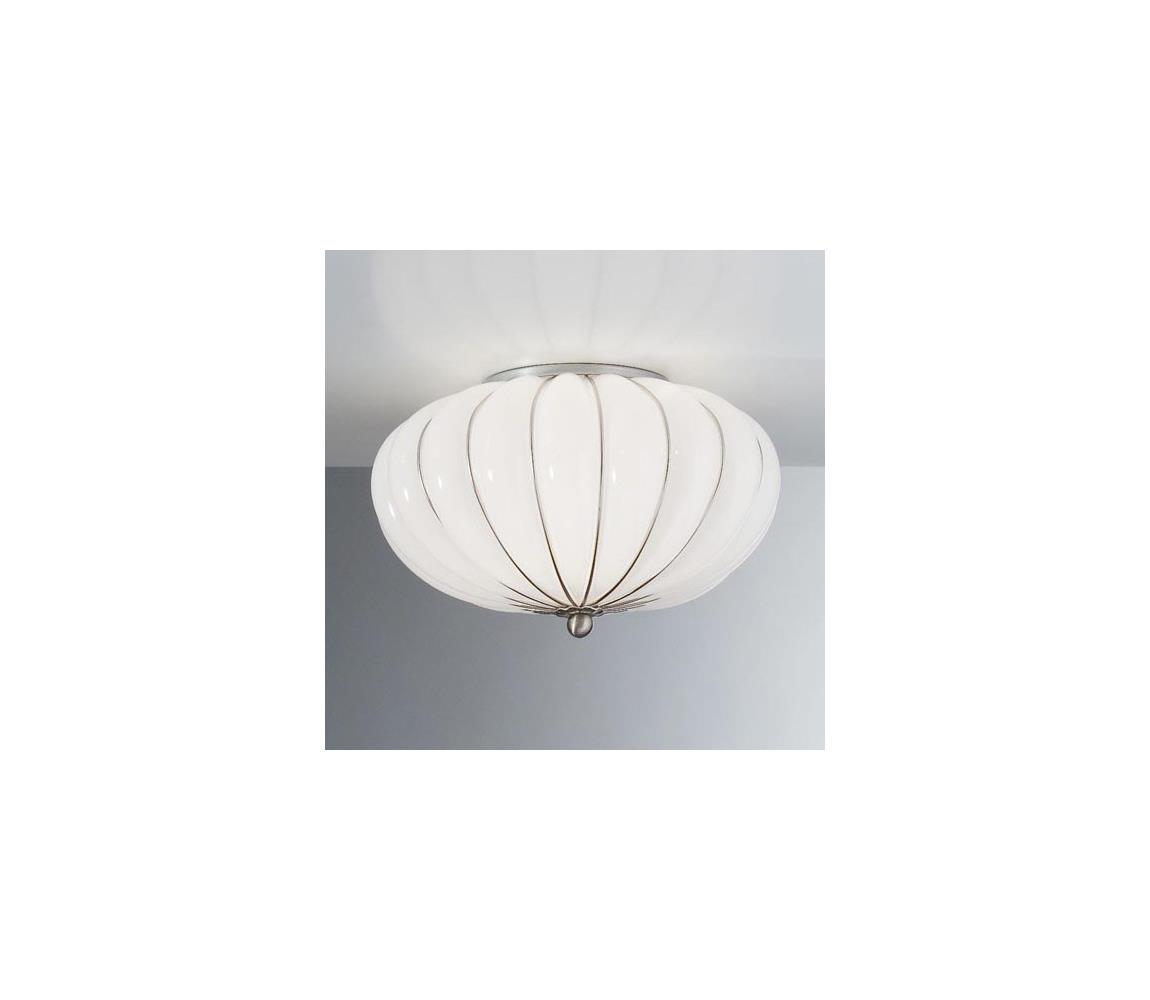 SIRU - Lampa sufitowa GIOVE 2xE14/40W/230V śr. 29 cm chrom/biała Szkło weneckie