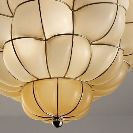 SIRU - Lampa sufitowa POUFF 3xE27/60W/230V chrom błyszczący/beżowa Szkło weneckie