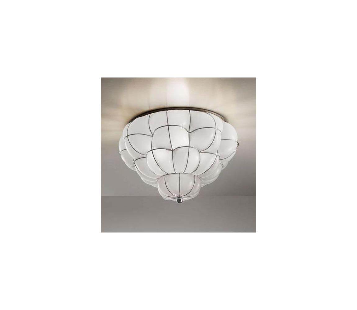SIRU - Lampa sufitowa POUFF 3xE27/60W/230V chrom/biała Szkło weneckie