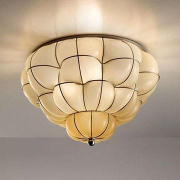 SIRU - Lampa sufitowa POUFF 3xE27/60W/230V chrom błyszczący/beżowa Szkło weneckie