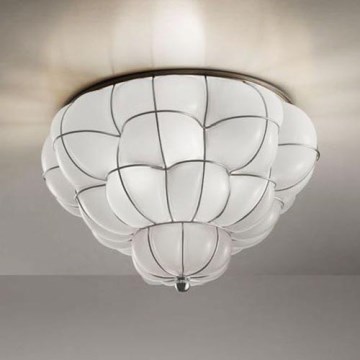 SIRU - Lampa sufitowa POUFF 3xE27/60W/230V chrom błyszczący/biała Szkło weneckie