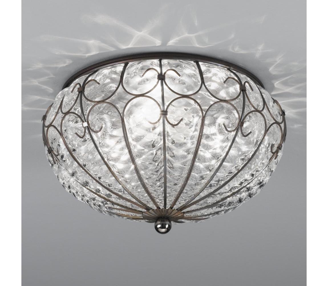 SIRU - Lampa sufitowa SAN TOMÀ 3xE14/40W/230V przezroczysta/chrom Szkło weneckie