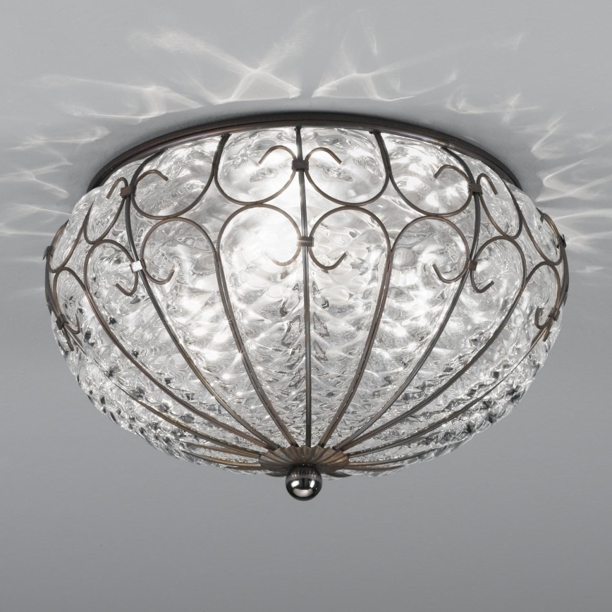 SIRU - Lampa sufitowa SAN TOMÀ 3xE14/40W/230V przezroczysta/matowy chrom Szkło weneckie