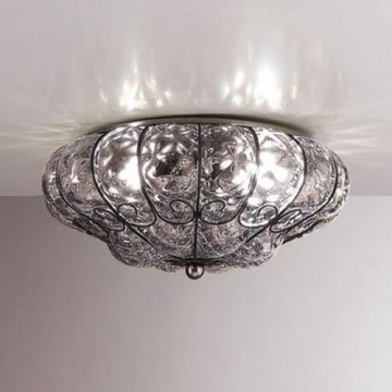 SIRU - Lampa sufitowa SOLE 3xE14/40W/230V śr. 31 cm przezroczysta/matowy chrom Szkło weneckie