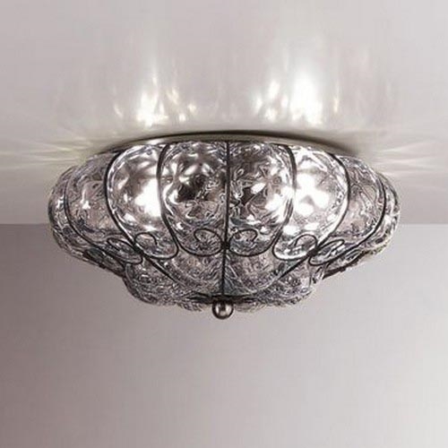 SIRU - Lampa sufitowa SOLE 3xE14/40W/230V śr. 31 cm przezroczysta/matowy chrom Szkło weneckie