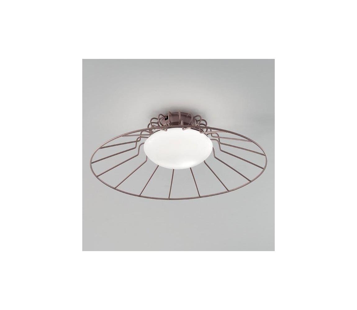 SIRU - Lampa sufitowa SUNRISE 1xGX53/10W/230V brązowa/biała szkło weneckie