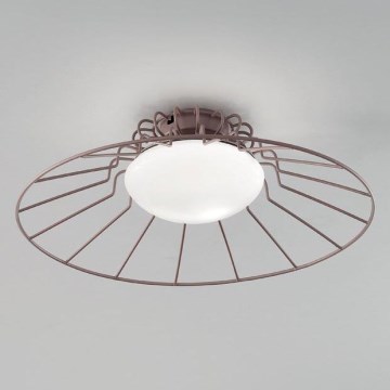 SIRU - Lampa sufitowa SUNRISE 1xGX53/10W/230V brązowa/biała szkło weneckie
