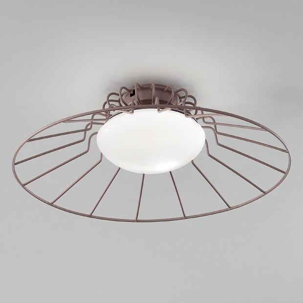 SIRU - Lampa sufitowa SUNRISE 1xGX53/10W/230V brązowa/biała szkło weneckie