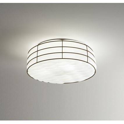 SIRU - Lampa sufitowa TAMIS 3xE14/40W/230V czarna/biała szkło weneckie