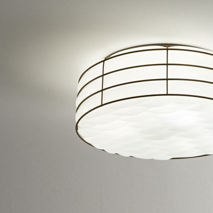 SIRU - Lampa sufitowa TAMIS 3xE14/40W/230V czarna/biała szkło weneckie