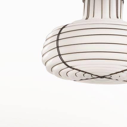 SIRU - Żyrandol na lince CHAPEAU 2xE14/40W/230V matowy chrom/biały Szkło weneckie