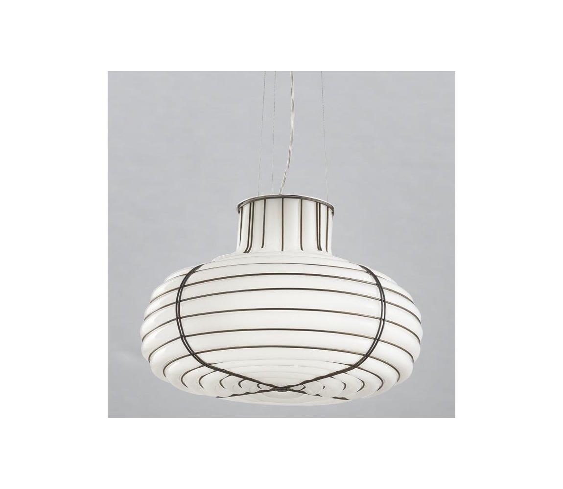 SIRU - Żyrandol na lince CHAPEAU 2xE14/40W/230V chrom/biały Szkło weneckie