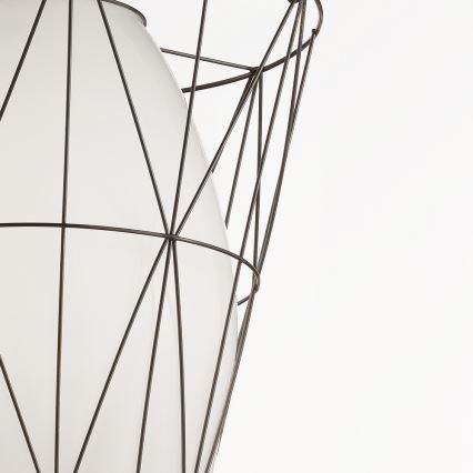 SIRU - Żyrandol na lince SEGNI 1xE27/60W/230V czarny/biały szkło weneckie