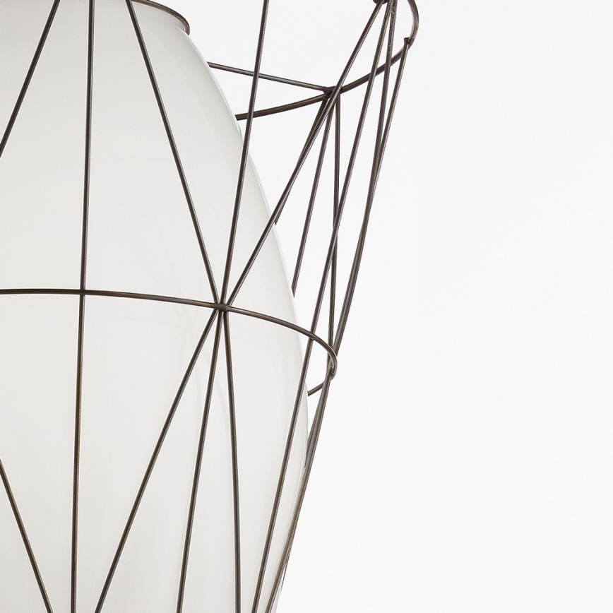 SIRU - Żyrandol na lince SEGNI 1xE27/60W/230V czarny/biały szkło weneckie