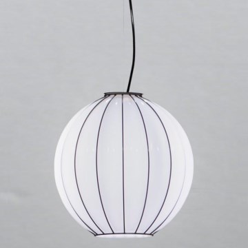 SIRU - Żyrandol na lince SFERA 1xE27/60W/230V śr. 32 cm czarny/biały szkło weneckie