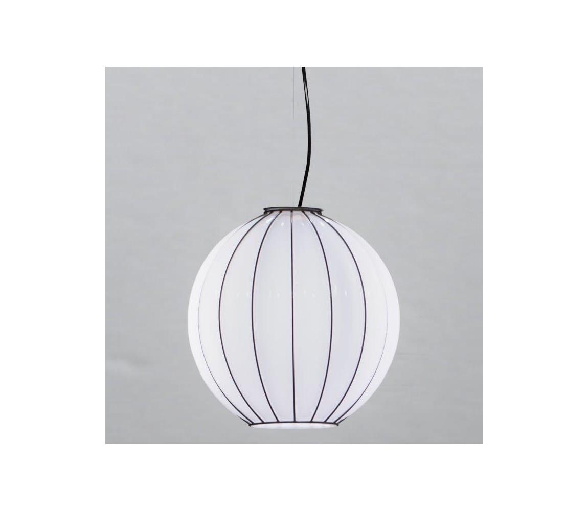 SIRU - Żyrandol na lince SFERA 1xE27/60W/230V śr. 32 cm czarny/biały szkło weneckie