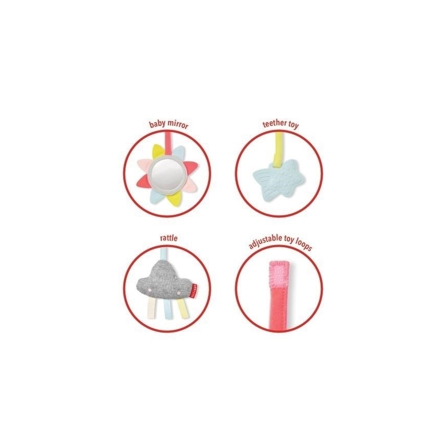 Skip Hop - Dziecięcy kocyk do zabawy z drewnianym trapezem LINING CLOUD