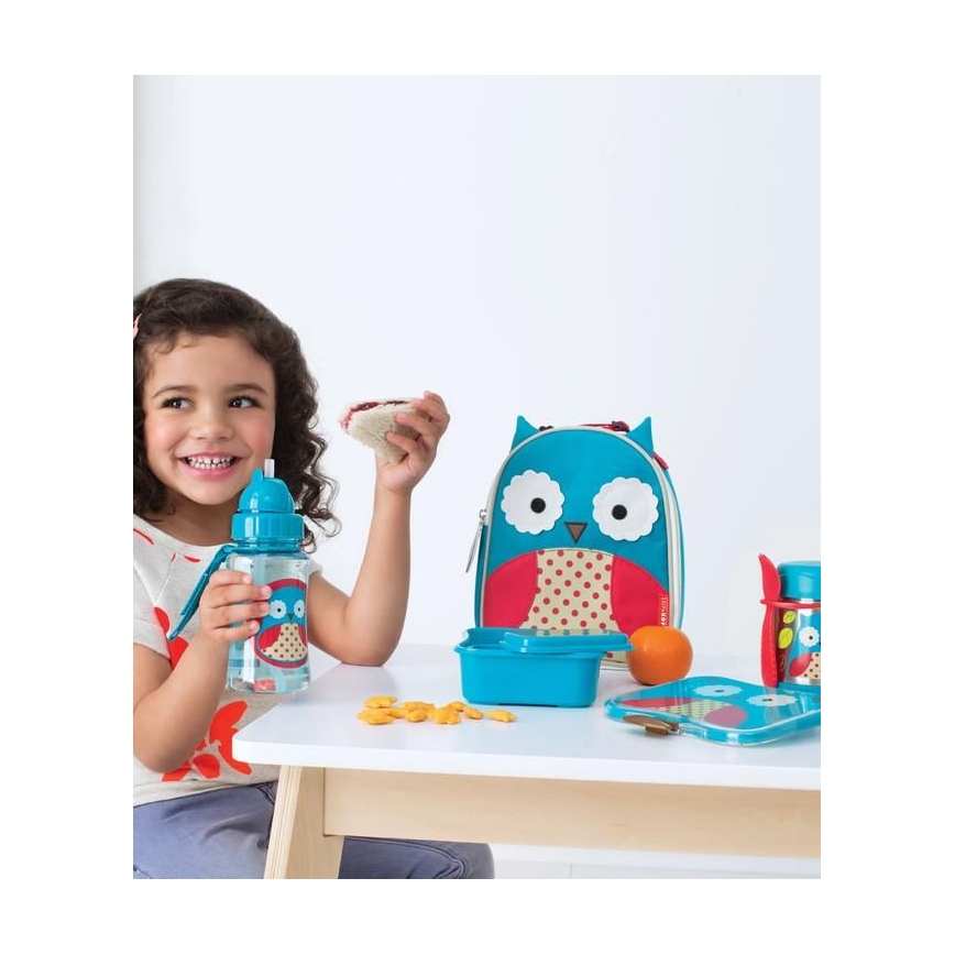 Skip Hop - Termopojemnik na żywność z łyżeczką/widelcem ZOO 325 ml sowa