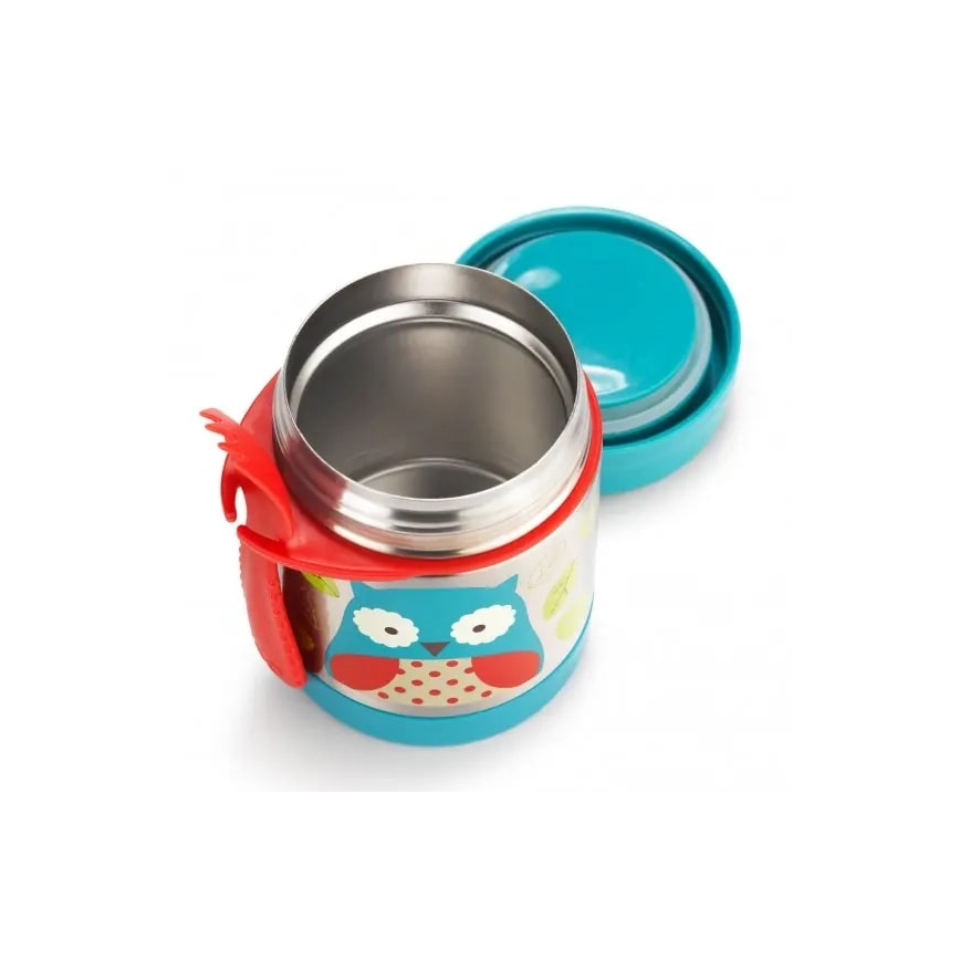 Skip Hop - Termopojemnik na żywność z łyżeczką/widelcem ZOO 325 ml sowa