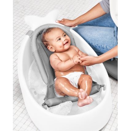 Skip Hop - Wanienka dziecięca z ergonomiczną podkładką MOBY 3 biała