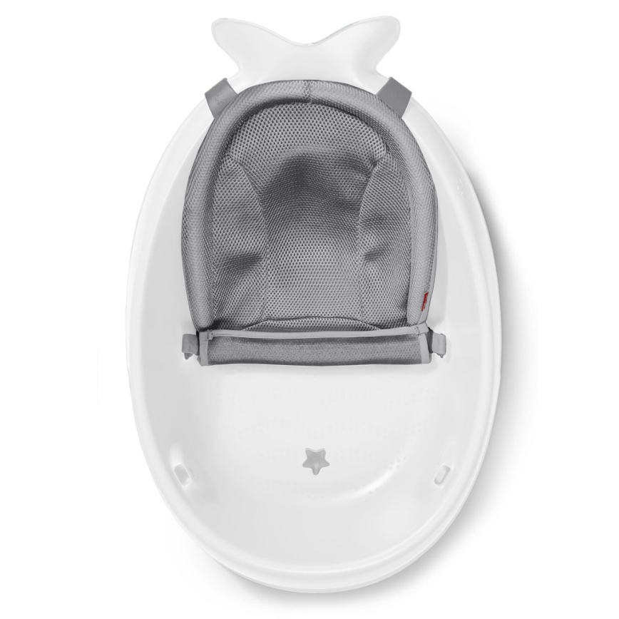 Skip Hop - Wanienka dziecięca z ergonomiczną podkładką MOBY 3 biała