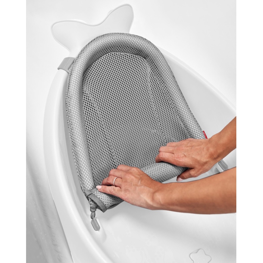 Skip Hop - Wanienka dziecięca z ergonomiczną podkładką MOBY 3 biała