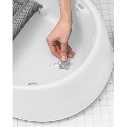 Skip Hop - Wanienka dziecięca z ergonomiczną podkładką MOBY 3 biała