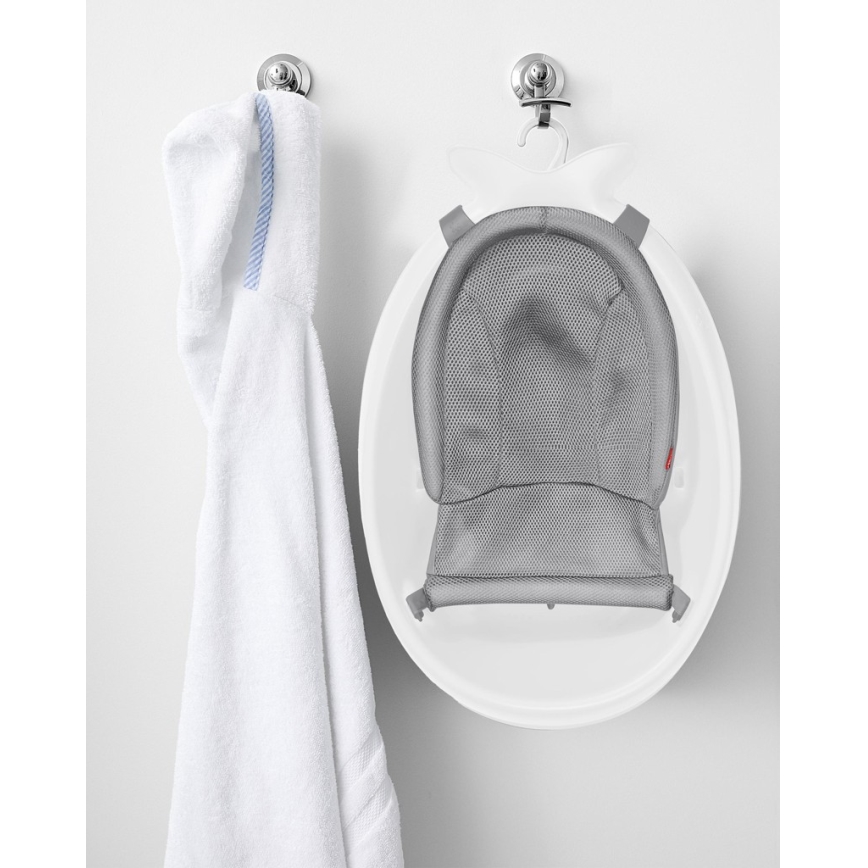 Skip Hop - Wanienka dziecięca z ergonomiczną podkładką MOBY 3 biała