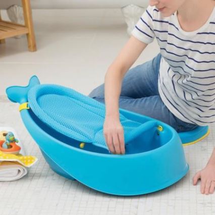 Skip Hop - Wanienka dziecięca z ergonomiczną podkładką MOBY 3 niebieska