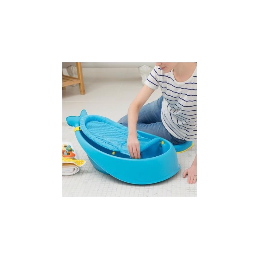 Skip Hop - Wanienka dziecięca z ergonomiczną podkładką MOBY 3 niebieska